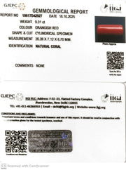 9.31/CT Natural Red Coral With Govt. Lab Certificate (1800)